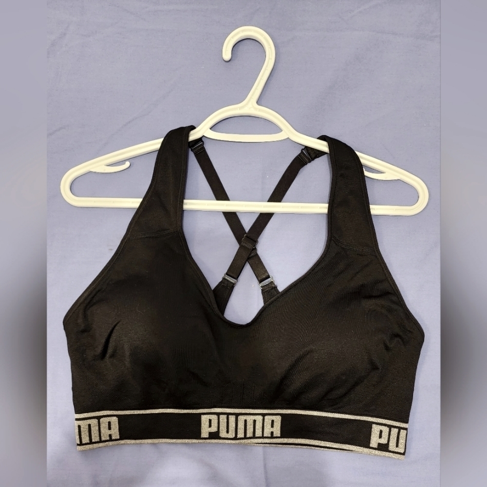 🌸🪻NWOT Puma Black Padded Sports Bra size:XL